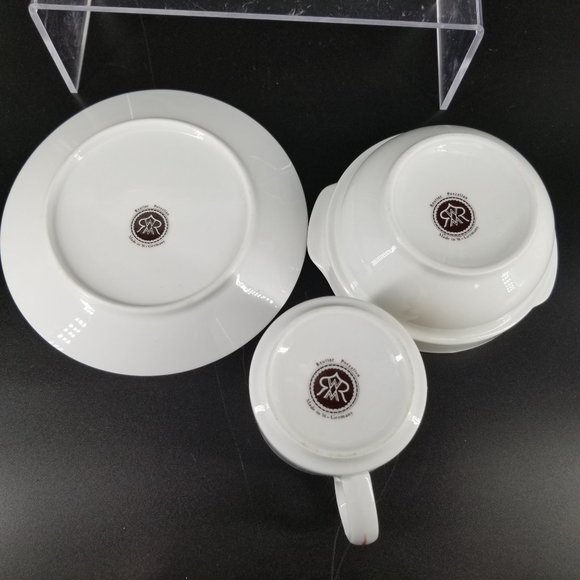 Vintage Reutter Child Kid Feeding Dish Set 3 Teddy Bears Red Porcelain Germany - Picture 4 of 12